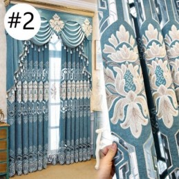 Chenille Semi Blackout Curtain Made to Measure Curtain European Flower Embroidery For Living Room Bedroom