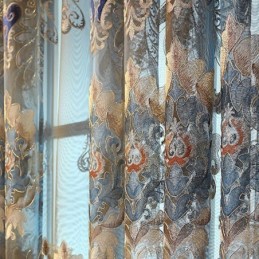 Chenille Semi Blackout Curtain Made to Measure Curtain European Flower Embroidery Living Room Bedroom