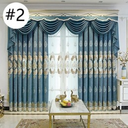 Chenille Semi Blackout Curtain Made to Measure Curtain European Flower Embroidery For Living Room Bedroom