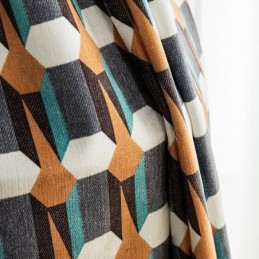 Chenille Curtain Made to Measure Curtain Nordic Style Geometric Printed Blackout