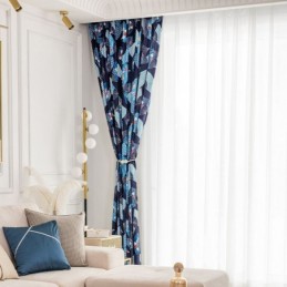 Chenille Curtains Nordic Fan Sub Printed Blackout