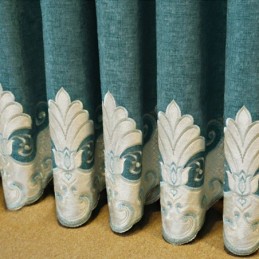 Embroidery Curtain Made to Measure Curtain European Flower Semi Blackout For Living Room Bedroom