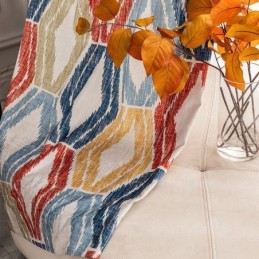 Chenille Curtain Made to Measure Curtain Rhombus Printed Nordic Style Blackout