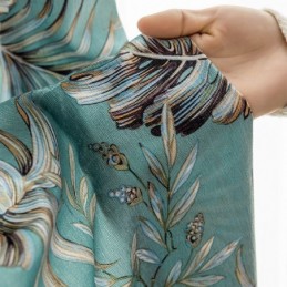 Chenille Blackout Curtains European Style Plant Printed