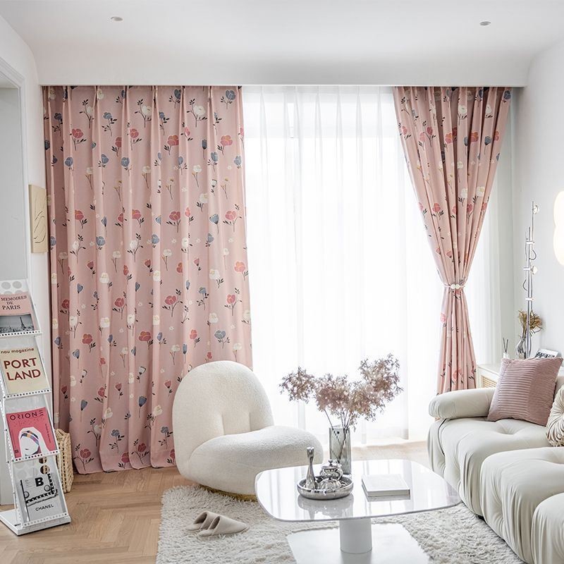 Cotton Curtain Made to Measure Curtain Floral Printed Nordic Style