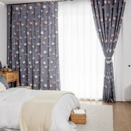 Cotton Curtain Made to Measure Curtain Floral Printed Nordic Style