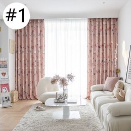 Cotton Curtain Made to Measure Curtain Floral Printed Nordic Style