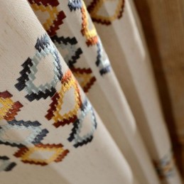 Cotton Linen Blackout Curtain Made to Measure Curtain Nordic Geometric Embroidered For Living Room Bedroom