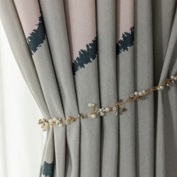 Cotton Curtain Made to Measure Curtain Heart shaped Printed Nordic