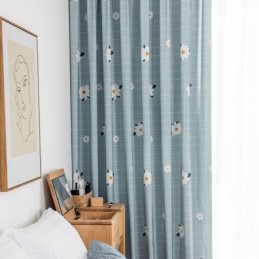Cotton Curtain Made to Measure Curtain Floral Printed Nordic Style