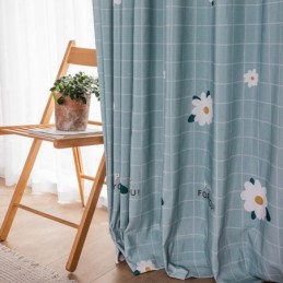 Cotton Curtain Made to Measure Curtain Floral Printed Nordic Style