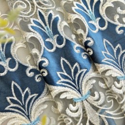 Semi Blackout Curtain Made to Measure Curtain European Flower Embroidery For Living Room Bedroom