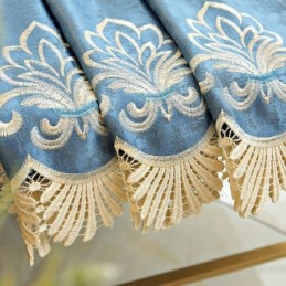 Semi Blackout Curtain Made to Measure Curtain European Flower Embroidery For Living Room Bedroom