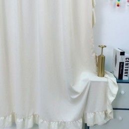 Nordic Chenille Curtain Made to Measure Curtain Solid Color Splicing For Living Room Bedroom