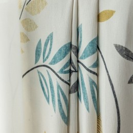 Cotton Curtain Made to Measure Curtain Nordic Style Leaf Printed