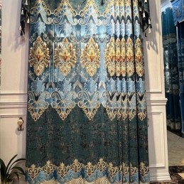 Chenille Semi Blackout Curtain Made to Measure Curtain European Flower Embroidery For Living Room Bedroom