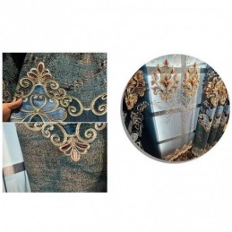 Chenille Semi Blackout Curtain Made to Measure Curtain European Flower Embroidery For Living Room Bedroom