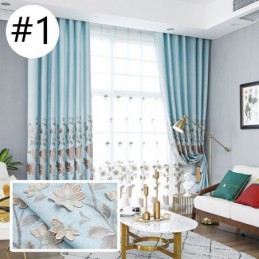 Nordic Blackout Curtains Floral Embroidery For Living Room Bedroom