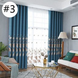 Nordic Blackout Curtains Floral Embroidery For Living Room Bedroom