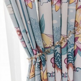 Nordic Style Curtain Made to Measure Curtain Floral Printed Cotton