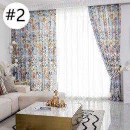 Nordic Style Curtain Made to Measure Curtain Floral Printed Cotton