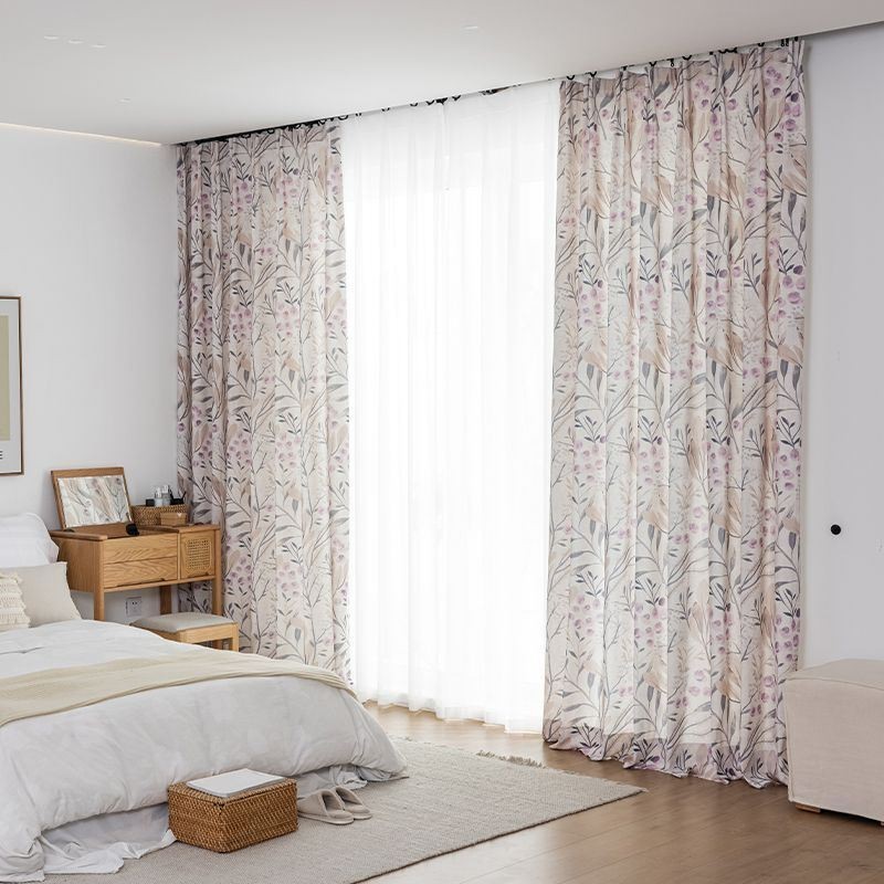 Nordic Style Curtain Made to Measure Curtain Cotton Plant Printed