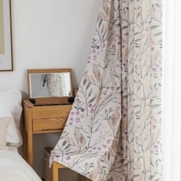 Nordic Style Curtain Made to Measure Curtain Cotton Plant Printed