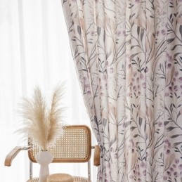 Nordic Style Curtain Made to Measure Curtain Cotton Plant Printed