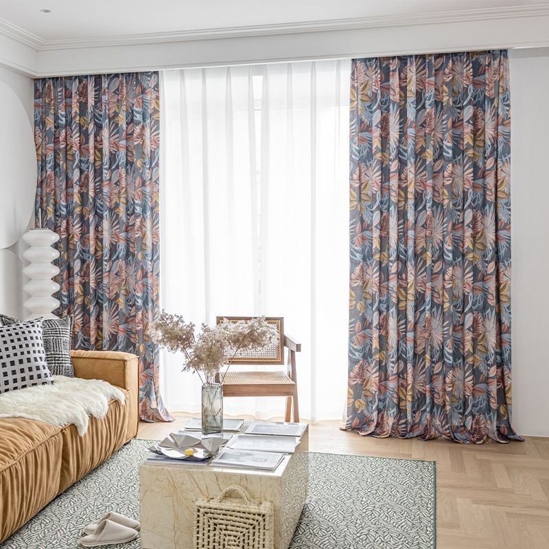 Cotton Curtain Made to Measure Curtain Leaf Printed American Style