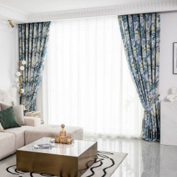 Cotton Curtain Made to Measure Curtain Leaf Printed American Style
