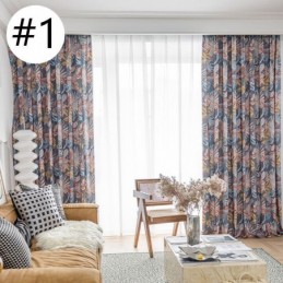 Cotton Curtain Made to Measure Curtain Leaf Printed American Style