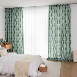 Leaf Printeded Curtain Made...