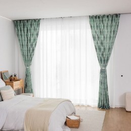 Leaf Printeded Curtain Made to Measure Curtain Nordic Style Cotton