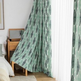 Leaf Printeded Curtain Made to Measure Curtain Nordic Style Cotton