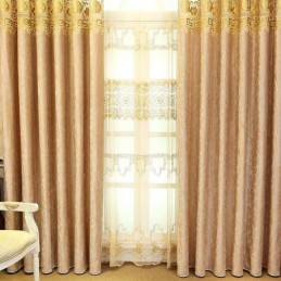 Semi Blackout Curtain Made to Measure Curtain Chinese Style Twill Velvet Embroidery For Living Room Bedroom