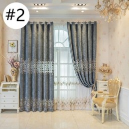 Blackout Curtain Made to Measure Curtain Geometric Embroidery Nordic Style For Living Room Bedroom