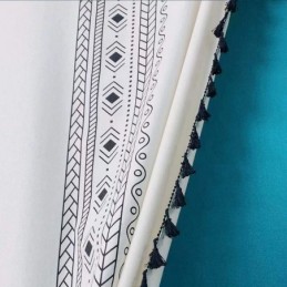 Printed Linen Curtain Made to Measure Curtain Nordic Style For Living Room And Bedroom