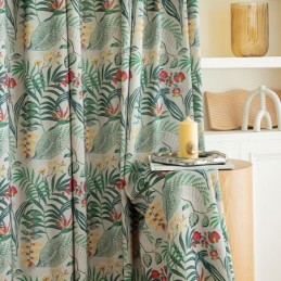 Cotton Curtain Made to Measure Curtain American Style Plant Printed