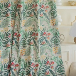 Cotton Curtain Made to Measure Curtain American Style Plant Printed