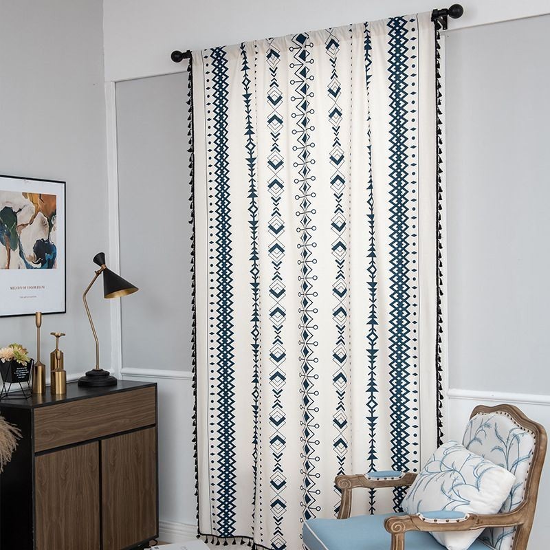 Geometric Printed Linen Curtain Made to Measure Curtain Nordic Style For Living Room Bedroom