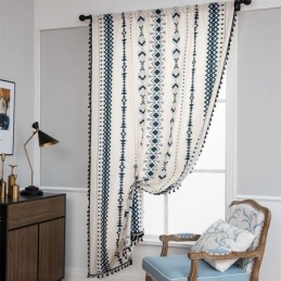 Geometric Printed Linen Curtain Made to Measure Curtain Nordic Style For Living Room Bedroom