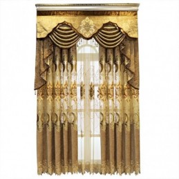 Chenille Semi Blackout Curtain Made to Measure Curtain European Flower Embroidery For Living Room Bedroom