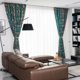 Cotton Curtain Made to Measure Curtain Kitten Printed Nordic Style