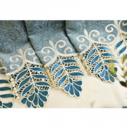 Chenille Semi Blackout Curtains European Style Floral Embroidery Living Room Bedroom