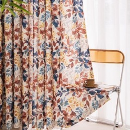 Nordic Style Cotton Curtain Made to Measure Curtain Leaf Printed