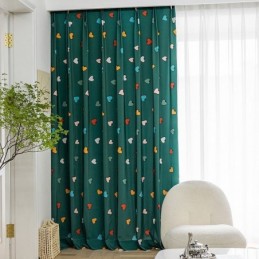 Cotton Curtain Made to Measure Curtain Nordic Style Heart Printed