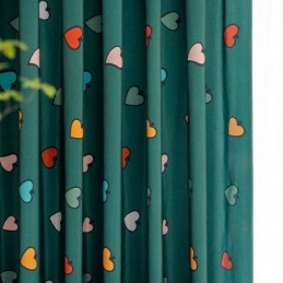 Cotton Curtain Made to Measure Curtain Nordic Style Heart Printed