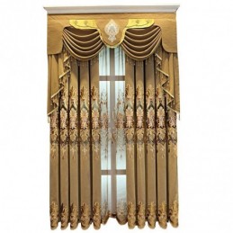 Chenille Semi Blackout Curtain Made to Measure Curtain European Flower Embroidery Living Room Bedroom Window
