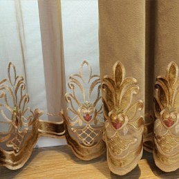 Chenille Semi Blackout Curtain Made to Measure Curtain European Flower Embroidery Living Room Bedroom Window