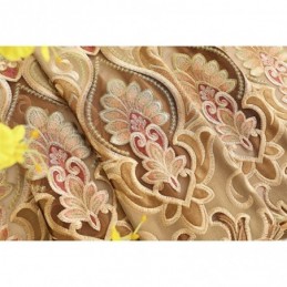 Chenille Semi Blackout Curtain Made to Measure Curtain European Flower Embroidery Living Room Bedroom Window